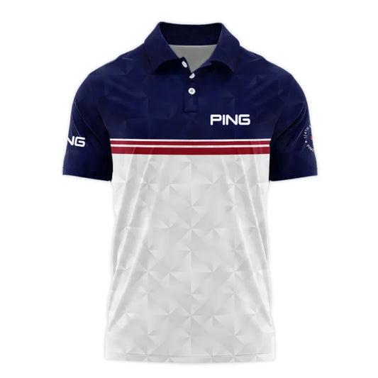 Golf Sport 124th U.S. Open Pinehurst Ping Polo Shirt Dark Blue White Abstract Geometric Triangles Al