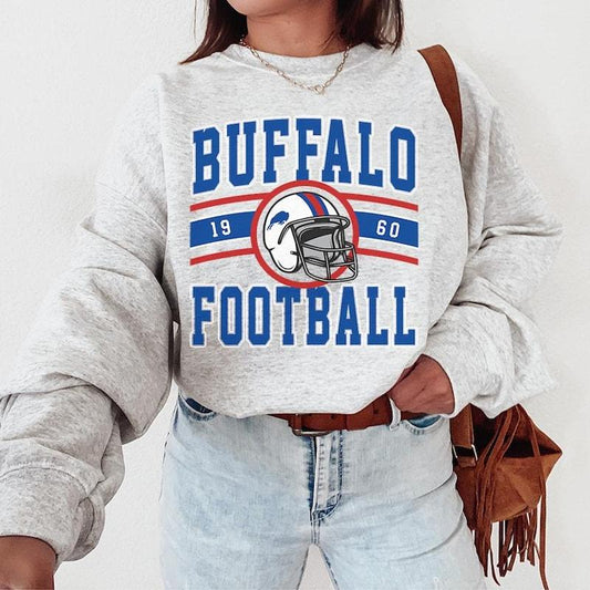 Vintage Buffalo Football Crewneck, Buffalo Bill Sweatshirt, Bill Sweatshirt, Bills Football, Buffalo New York, Buffalo Fan Gift Womenswear Hoodie