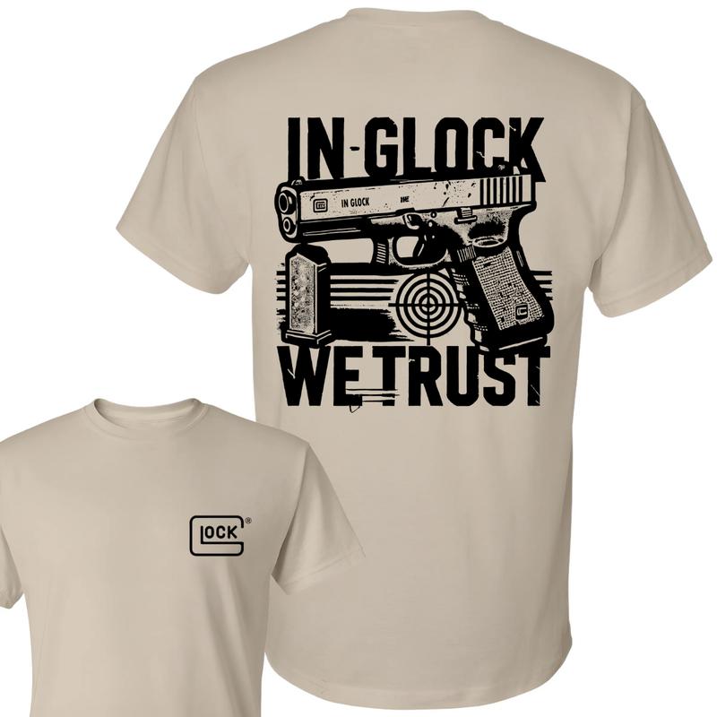 In Glock We Trust T-shirt, Double Sided Tee, Glock Tee, Men's Cotton Top - Classic