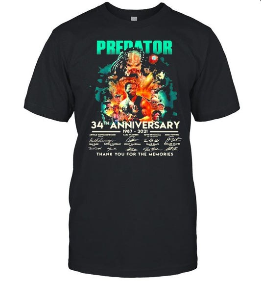 Predator 34th Anniversary 1987 2021 Thank You For The Memories Signature shirt