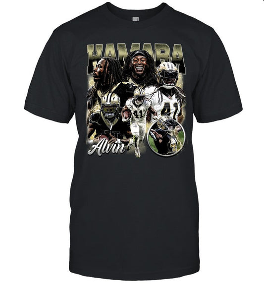 Alvin Kamara Shirt, Football American Graphic Vintage, Football 90s Bootleg