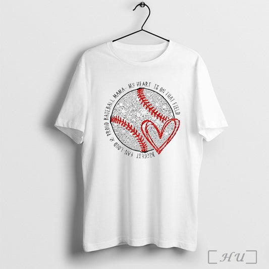 Retro Baseball Mom My Heart Is On That Field 2025 T Shirt Sweatshirt