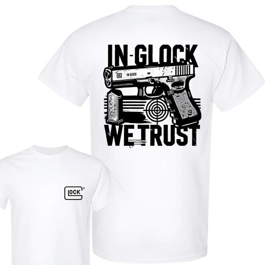 In Glock We Trust T-shirt, Double Sided Tee, Glock Tee, Men's Cotton Top - Classic