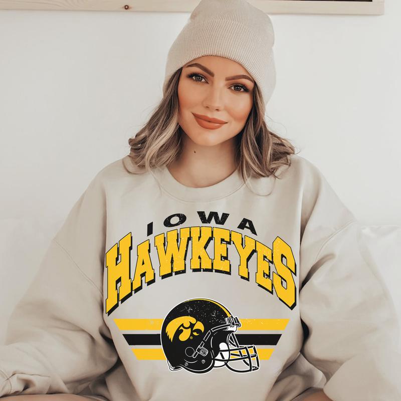 Vintage The University of Iowa Football Sweatshirt, Trendy Iowa Hawkeyes Football Fan Gifts, NCAA Iowa Hawkeyes Football Game Day, Iowa Hawkeyes Football Women Shirt , Iowa Hawkeyes Sweater Comfort HSW10