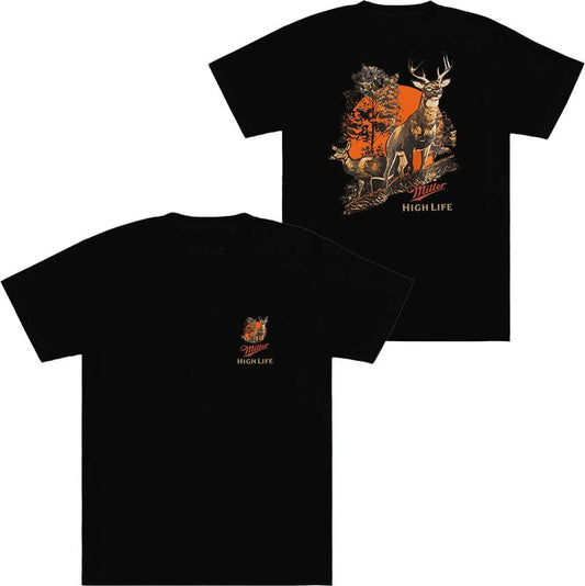 Miller High Life Deer T-shirt - 2 Side - Colorful Varieties - Vibrant Patterns - Shared Wardrobe Options - Sizes For All Bodies - Find Your Look