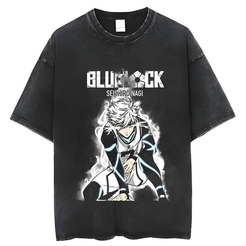 Blue Lock Vintage Anime Manga Graphic Shirt - Medium, Short Sleeve, Fitted, Crew Neck, All Seasons, Machine Washable - Menswear Top Underwear Tshirt