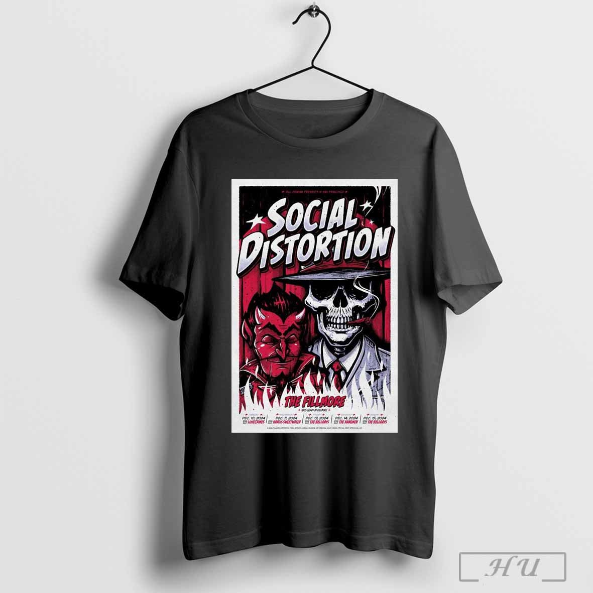 Poster Social Distortion Dec 10 15 2024 San Francisco Ca The Fillmore T Shirt