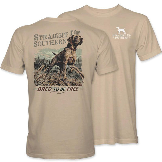 Straight Up Southern Bred to Be Free T-Shirt Ã¢â‚¬â€œ Tan