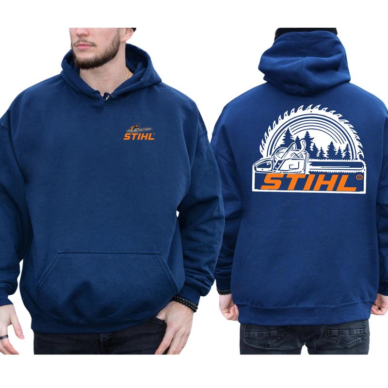 Classic Stihl Chainsaw 2-Sided Hoodie for Men, Men's STIHL Hoodies, Stihl Saw Sweatshirt, Casual Menswear, Classic Cotton Fabric Tops