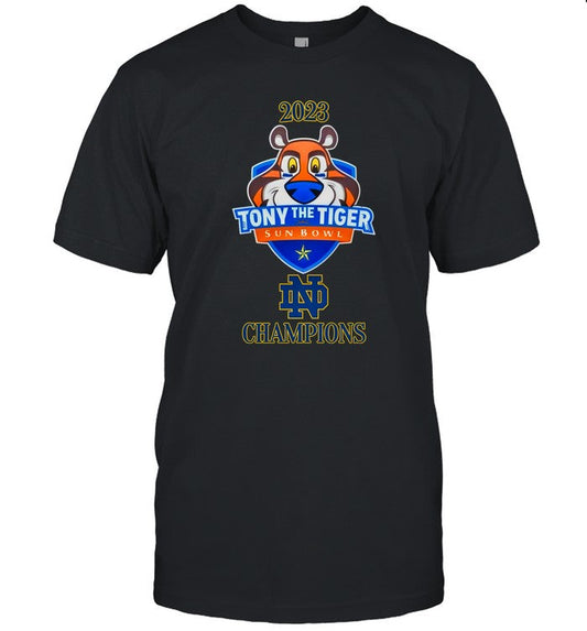 T-Shirts 2023 Tony The Tiger Sun Bowl Champions Notre Dame Fighting Irish