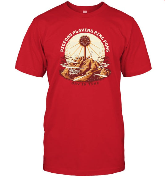 T-Shirts Day In Time Pigeons Playing Ping Pong Limited
