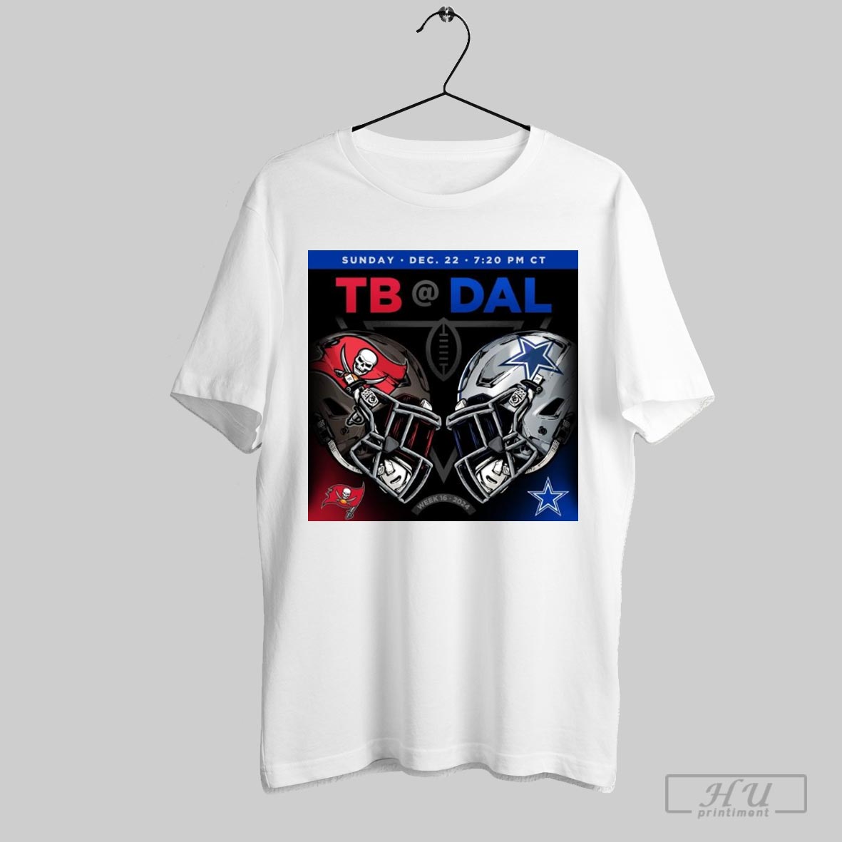 Poster Tampa Bay Buccaneers At Dallas Cowboys Sunday December 22 Week 16 2024 Helmet