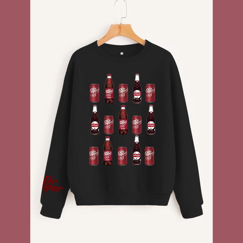 Retro Soda Can Crewneck Sweatshirt, Vintage Dr Pepper Can Sweatshirt Fabric Sweaters