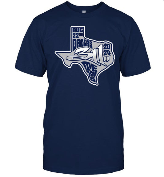 311 The Band August 22, 2024 Texas Trust CU Theatre in Grand Prairie Tour T Shirt