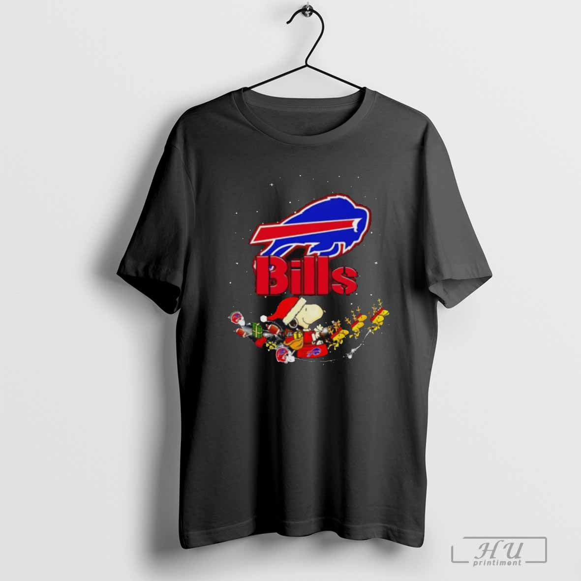 Snoopy and Woodstock sleigh Buffalo Bills T-shirt