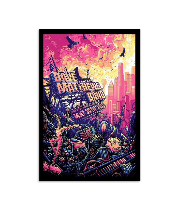Poster Dave Matthews Band Dos Eous Pavlion Dallas Tx May 20Th 2023