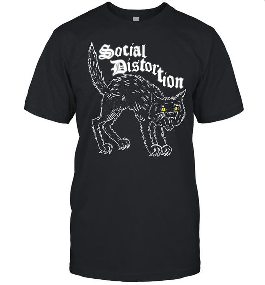 New Social Distortion Black Cat Meow Shirt