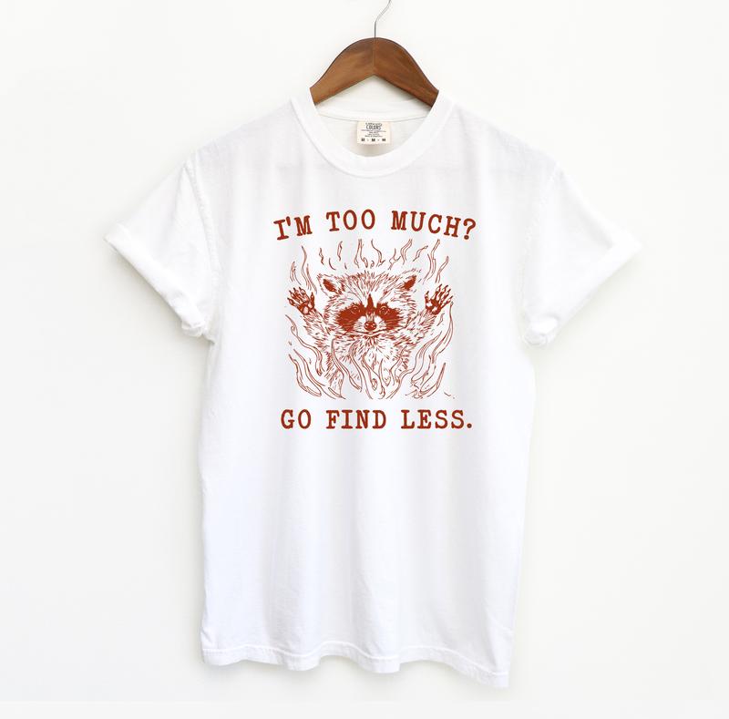 I'm too Much Go Find Less  Funny T Shirt, Meme T Shirt, Comfort Colors Shirt