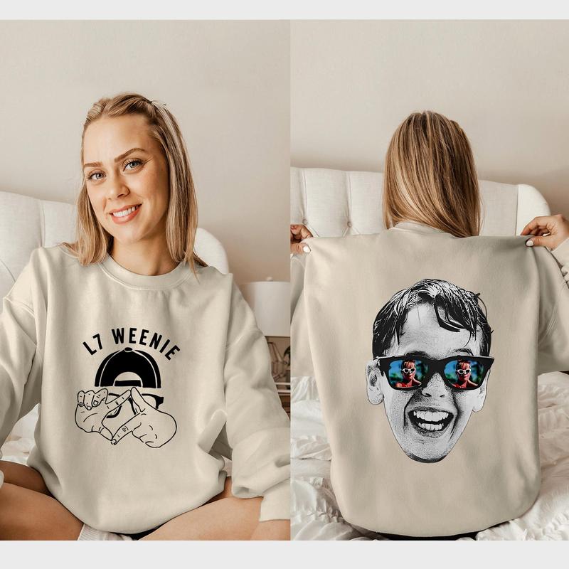 2sides_The Sandlot Face with Baseball Crewneck Sweatshirt,  Baseball Crewneck Sweatshirt, Classic Movie Tshirt, Funny Movies Sweatshirt, Baseball Game