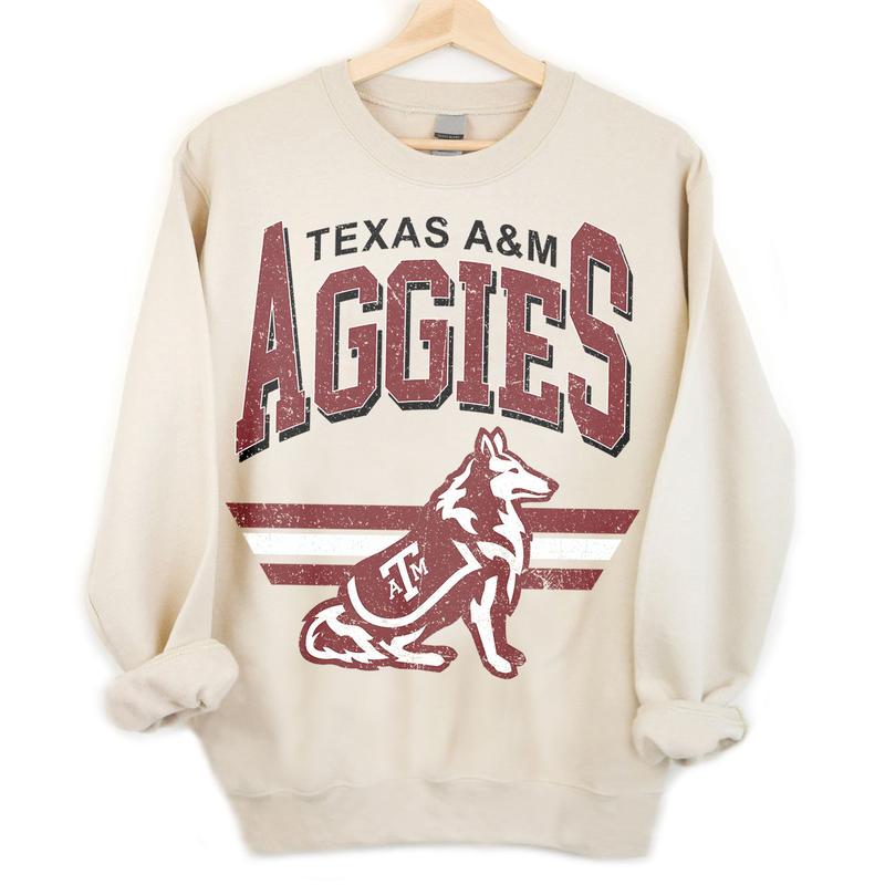 Texas A&M Aggies Vintage NCAA Sweatshirt, University Football Shirt, Classic Gift for Fans, Cotton, T-Shirt, Hoodie, Unisex Sport Style Collection