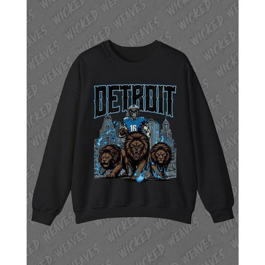 Detroit Football Sweatshirt, Graphic Vintage Skeleton Sweater, Fan Gift Crewneck, Lions