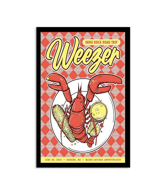 Poster Weezer Friday Jun 30 2023 Maine Savings Amphitheater Bangor Maine