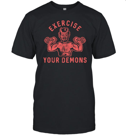 Ethan Buck Wearing Exercise Your Demons Devil T-Shirt, Hoodie, Tank Top, Sweater And Long Sleeve T-S
