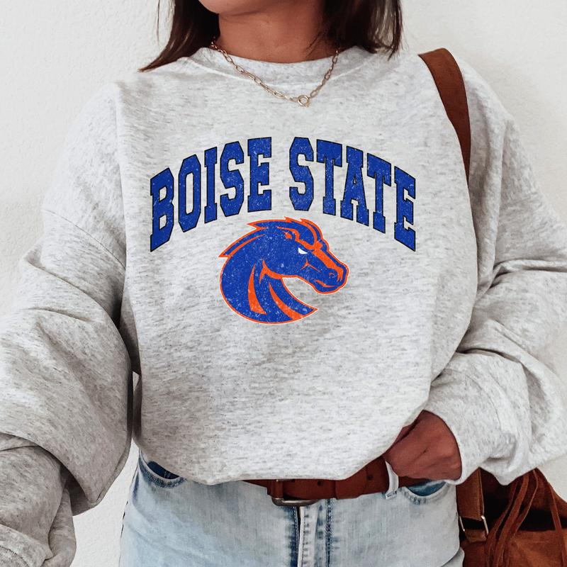 Boise State Broncos Vintage Football NCAA Trendy Sweatshirt, Boise State University Unisex Football NCAA Shirt, Gift For Men, Gift For Girls, Crewneck, Cotton, Sweaters, Pullover