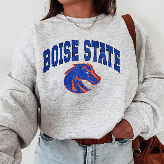 Boise State Broncos Vintage Football NCAA Trendy Sweatshirt, Boise State University Unisex Football NCAA Shirt, Gift For Men, Gift For Girls, Crewneck, Cotton, Sweaters, Pullover