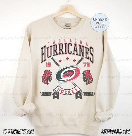 Carolina Sweatshirt Crewneck, Vintage Hurricanes shirt, Carolina Hockey Fan shirt, Hockey Tee, Hurricanes Sweatshirt