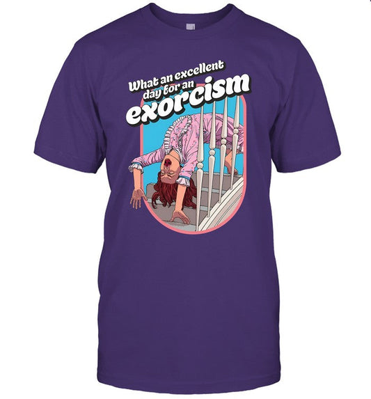 Limited The Exorcist Excellent Day For An Exorcism Purple T-Shirt