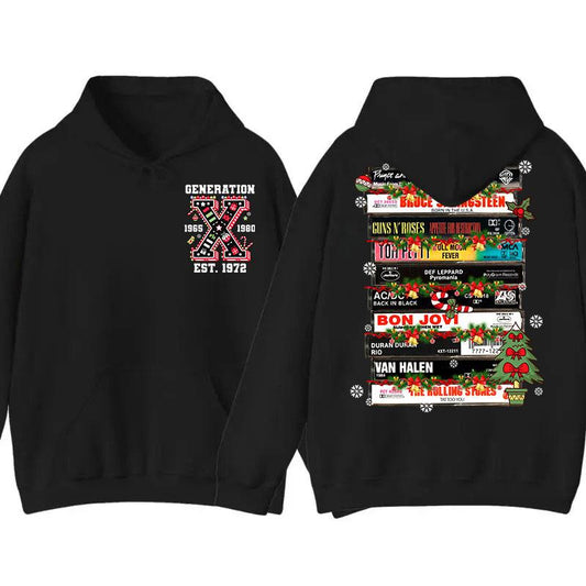 (HOODIE) Gen X customized christmas new version Proud Members Of Gen X New Hoodie, Customize Gen X TShirt Raised On Hose Water And Neglect T-Shirt - Vintage Inspired Funny Saying Sarcasm Quotes Shirt - Fit, Casual