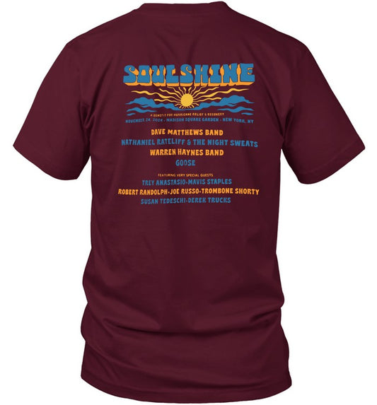 Soulshine New York, NY Dave Matthews Band & Warren Haynes Band, Goose Nov 24, 2024 T-Shirt