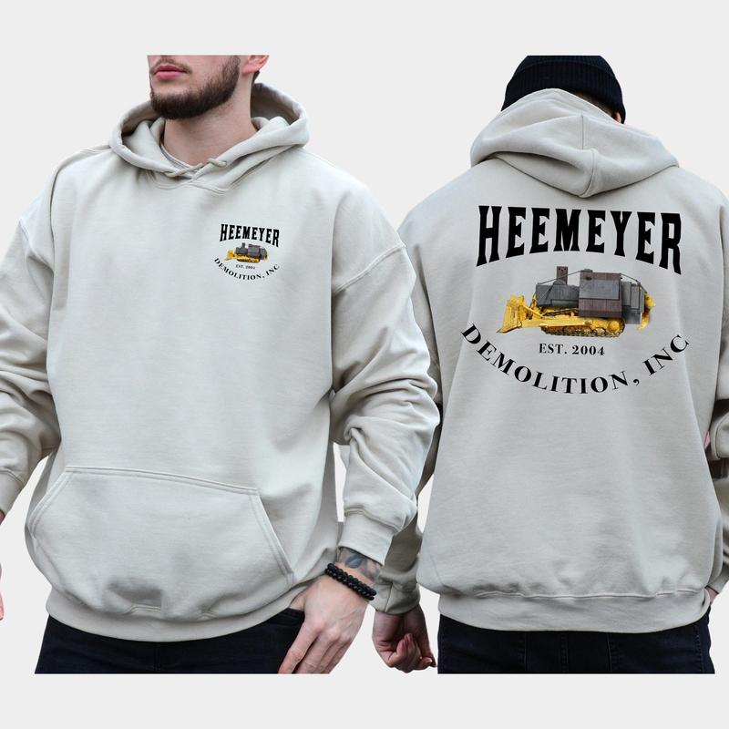 Men's Legendary Marvin Heemeyer Bulldozer Tribute 2-Sided Hoodie, Killdozer Hoodies, Heemeyer Demolition Unisex Tops, Comfort Cotton Casual Menswear, Long Sleeve Pullover