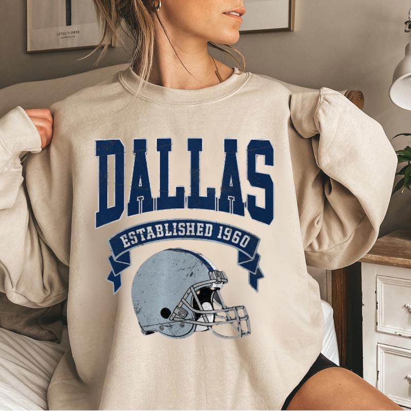 Dallas Football Vintage Style Sweatshirt, Dallas Football Sweatshirt, Dallas Fan Gift Shirt, Sunday Football Sweater FXA1