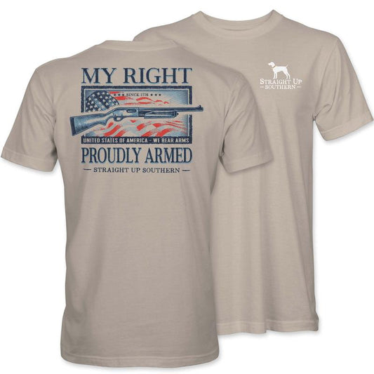 Straight Up Southern Proudly Armed T-Shirt Ã¢â‚¬â€œ Sand