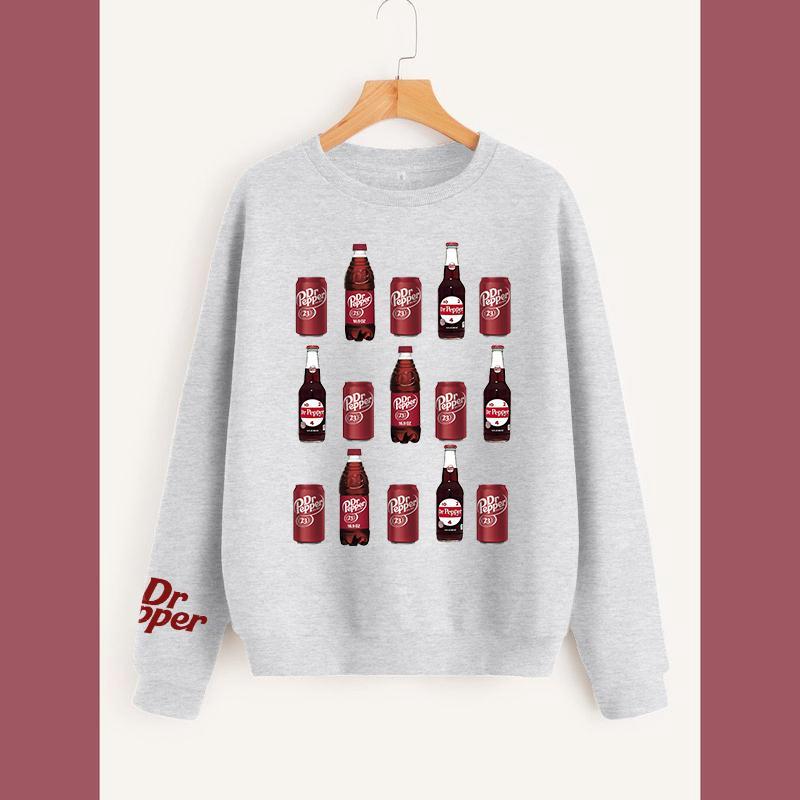 Retro Soda Can Crewneck Sweatshirt, Vintage Dr Pepper Can Sweatshirt Fabric Sweaters