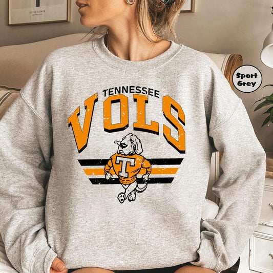 Vintage Tennessee Volunteers Team Sweatshirt, Graphic NCAA Sport Shirt, Tournament Champions Shirt, Vintage University Tennessee Unisex Top Football Basketball Shirt Fit Sweaters Womenswear Hoodie