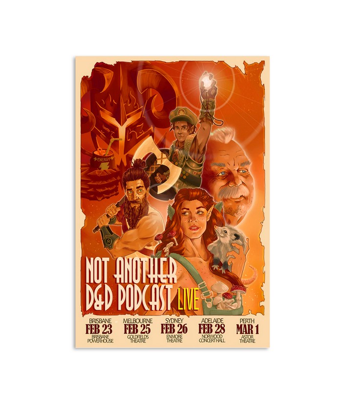 Naddpod not another d&d podcast live Australian 2023 poster