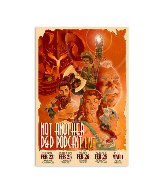 Naddpod not another d&d podcast live Australian 2023 poster