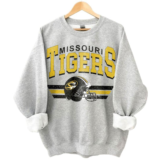 Missouri Tigers Vintage Football NCAA Sweatshirt - Tshirt - Hoodie, University of Missouri Unisex Football NCAA Shirt, Unisex Vintage NCAA Shirt, Classic Football Shirt, Gifts For Football Fan Sport, Cotton, Sweatshirt, Casual Clothes