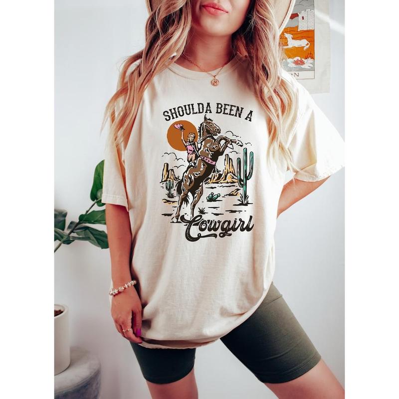 Should A Been A Cowgirl Shirt,Retro Cowgirl Shirt,Western Graphic Tee,Western Shirt,Cowgirl Tshirt,Rodeo Shirts,Rodeo Country Western  T-shirt, sweate