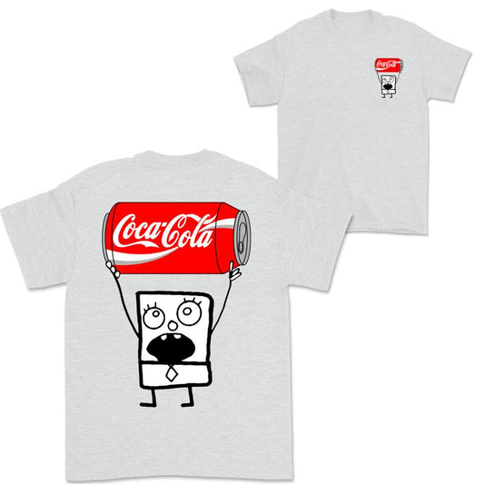 Doodlebob Coca Cola 2 Sided T-Shirt, Funny Drinking T-Shirt, Summer T-Shirt, Full Color T-Shirt, Unisex T-Shirt, For Men, For Women, Gift For All Menswear Top