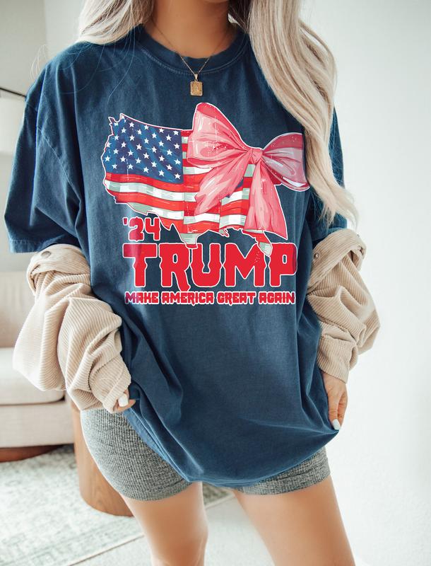 Trump Tee Trump T-shirt  MAGA Trump 2024 Size up for . Top Womenswear, trump shirts for sale Casual Shortsleeve Comfort Tshirt