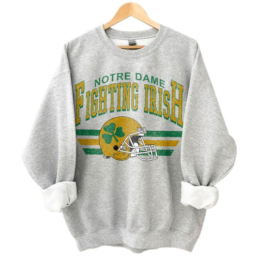 Notre Dame Fighting Irish Vintage NCAA Sweatshirt, Unisex Notre Dame Football Shirt, Classic Sport Hoodie, Fans Gift, Cotton T-Shirt, Clothes