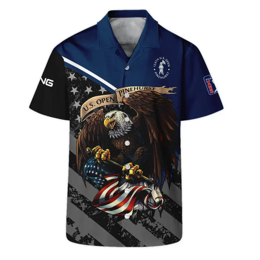 Special Version 124th U.S. Open Pinehurst Ping Hawaiian Shirt Color Blue Eagle USA Oversized Hawaiia