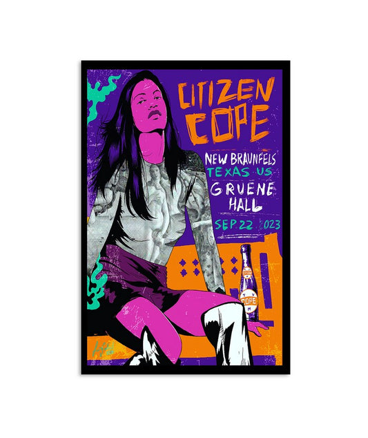Citizen Cope Events Gruene Hall New Braunfels, TX Sept 22, 2023 Poster