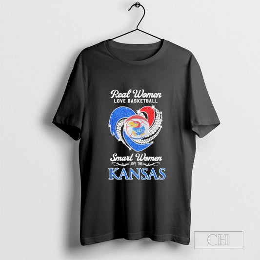 Real Women Love Basketball Smart Women Love The Kansas Jayhawks 2024 T-Shirt