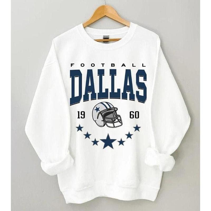 Dallas Football Shirt, 90s Vintage Dallas 1960 Football Sweatshirt, Cowboy T-Shirt, Dallas Sweatshirt, Football Game Day Tshirt, Dallas Team Unisex Shirt Gift Football Fan Classic Collar Menswear CottonTops
