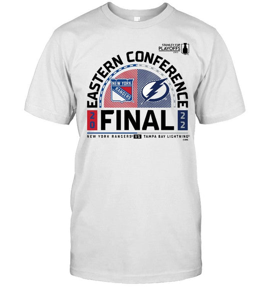New York Rangers vs Tampa Bay Lightning Fanatics 2022 Stanley Cup Playoffs Finals Tee